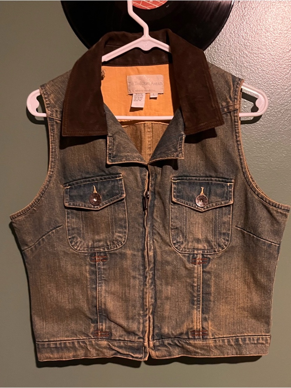 The Territory Ahead Blue Denim Jacket with Tan Interior
